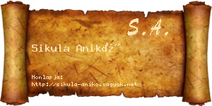 Sikula Anikó névjegykártya